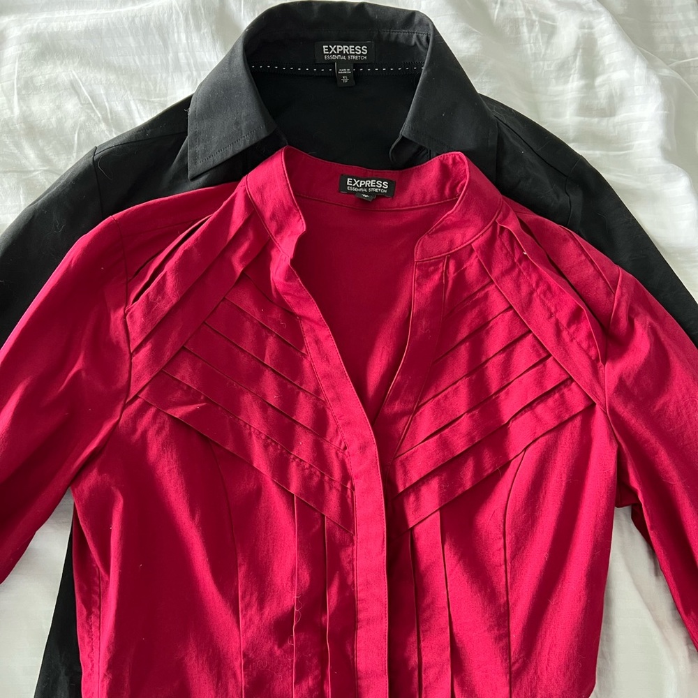 2 Express Shirts Button Down Essential Stretch Xs… - image 2